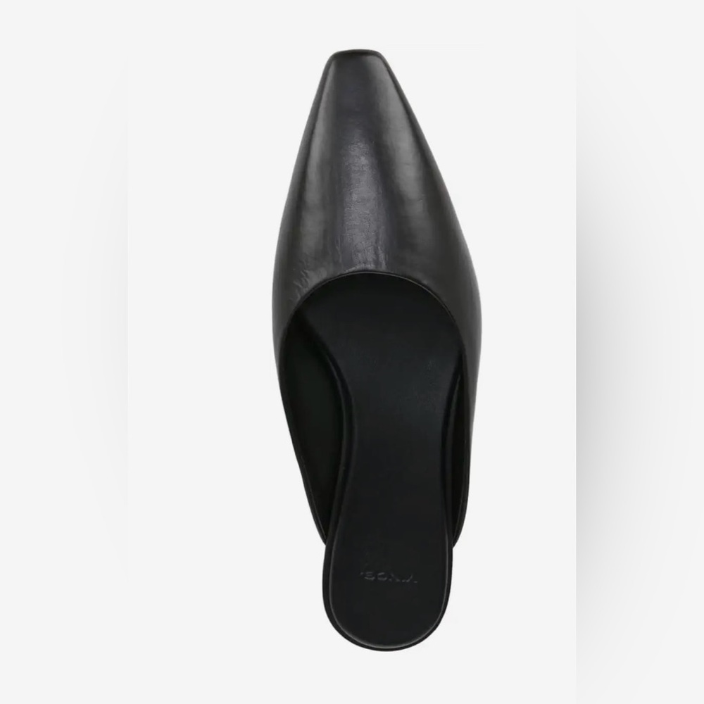 VINCE - Ana Pointed Leather Mules Black Size 5.5 - Picture 3 of 14